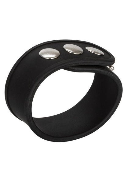 Silicone Tri-Snap Erection Cock Ring - Black