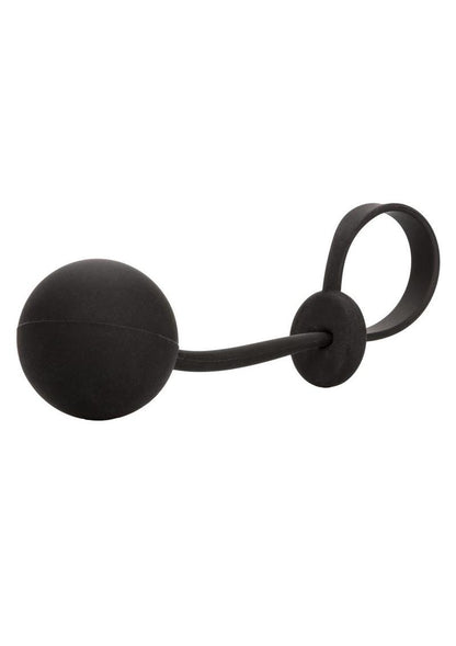 Silicone Weighted Lasso Cock Ring - Black