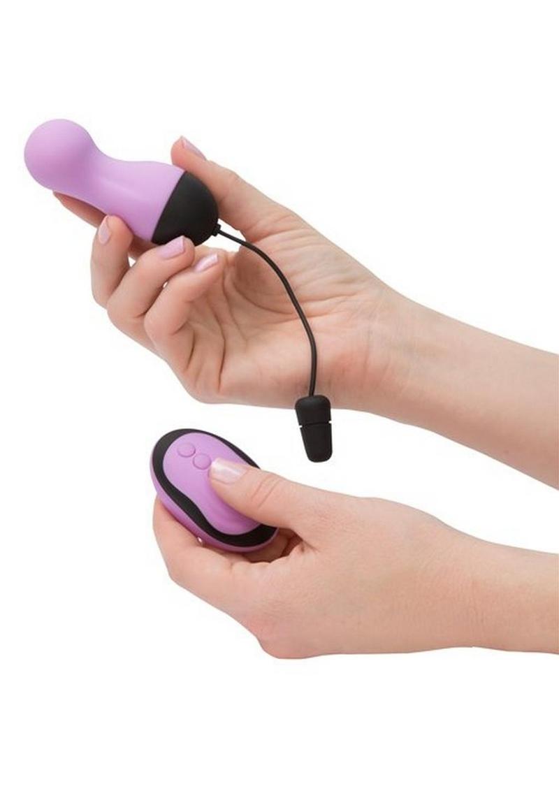 Simple and True Vibrating Rechargeable Silicone Egg with Remote Control - Purple