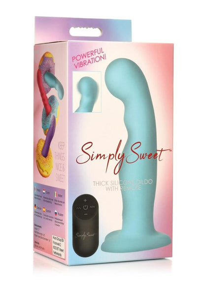 Simply Sweet 21x Vibrating Thick Rechargeable Silicone Dildo with Remote