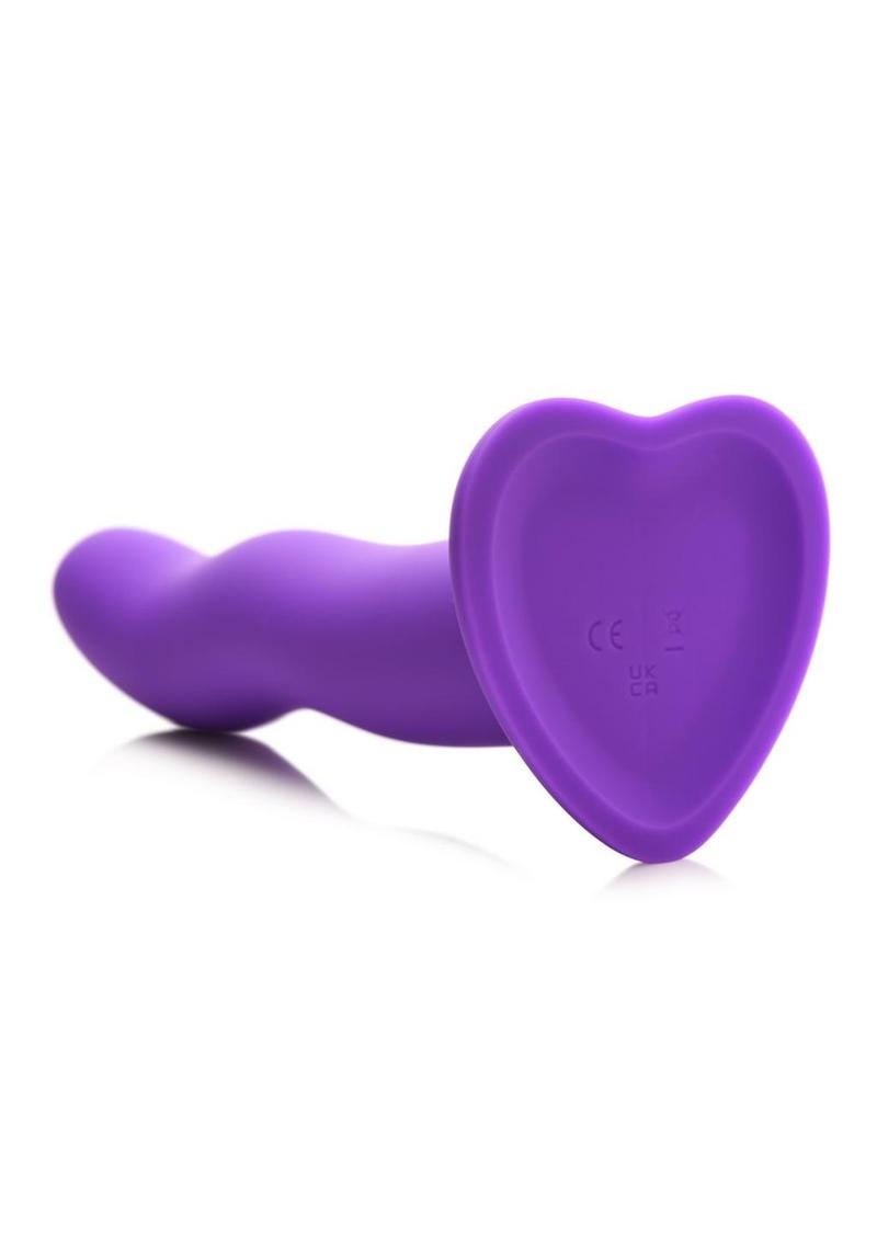 Simply Sweet 21x Vibrating Wavy Rechargeable Silicone Dildo with Remote - Purple