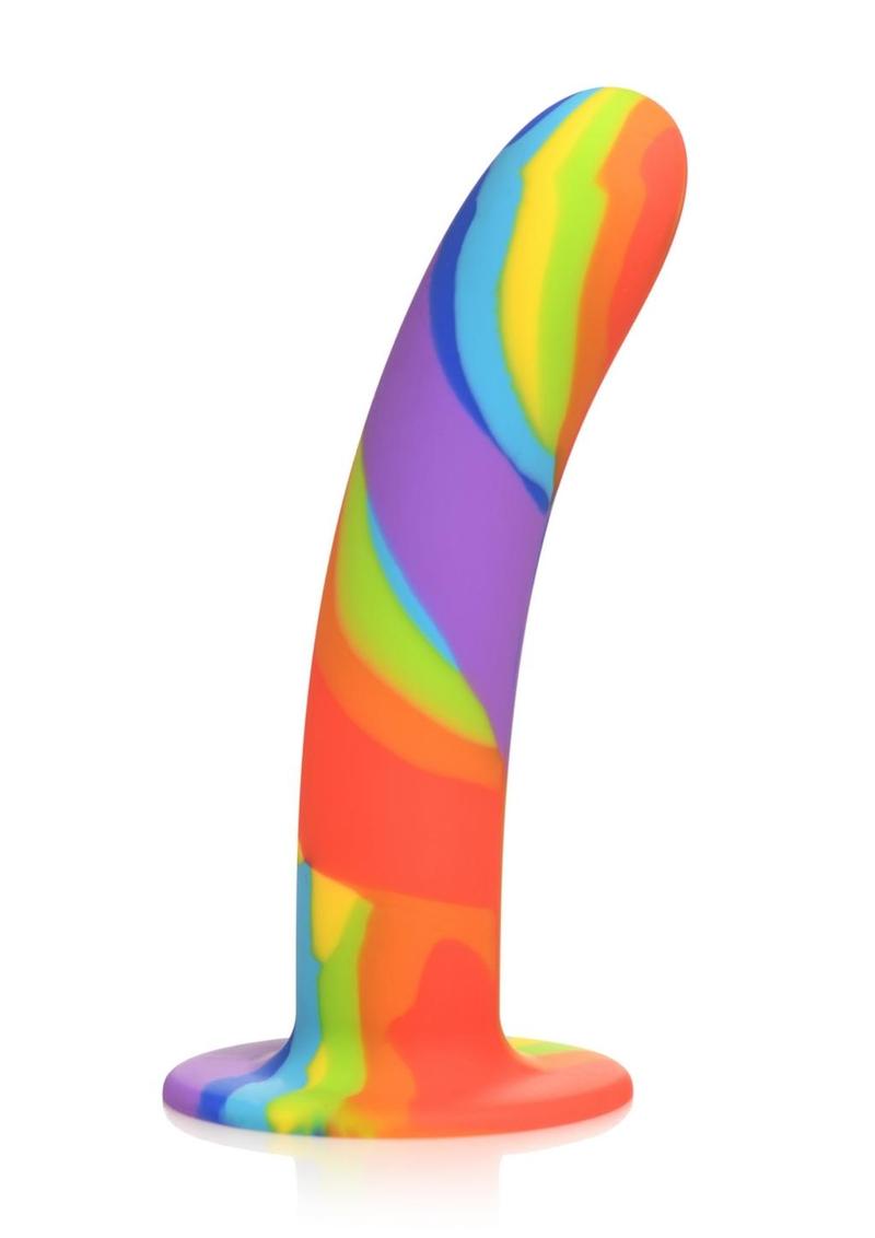 Simply Sweet Rainbow Silicone Dildo - Multicolor