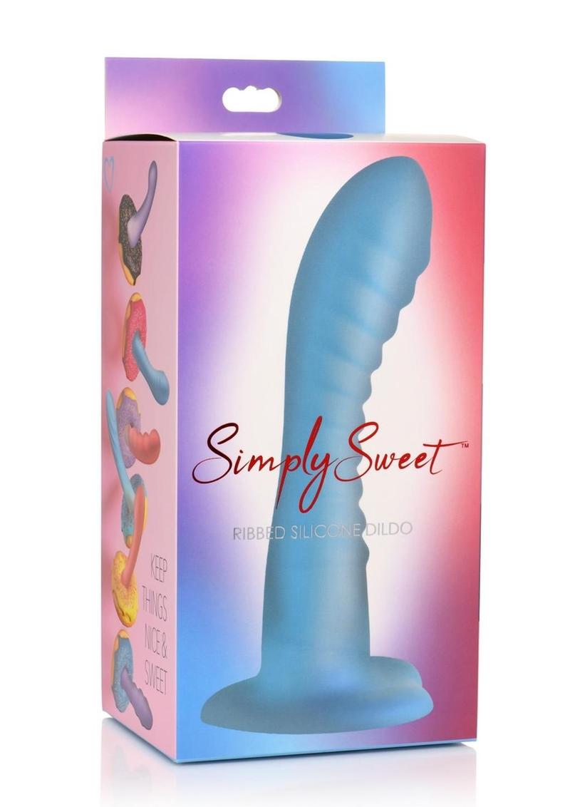 Simply Sweet Ribbed Silicone Dildo