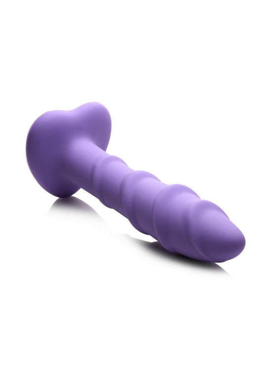 Simply Sweet Swirl Silicone Dildo - Purple