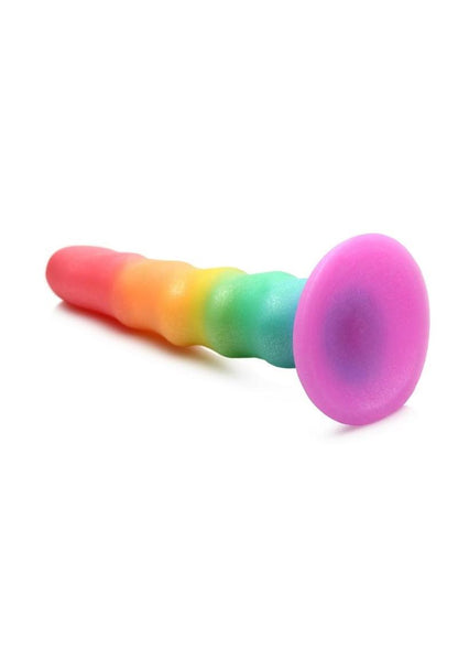 Simply Sweet Zigzag Silicone Rainbow Dildo