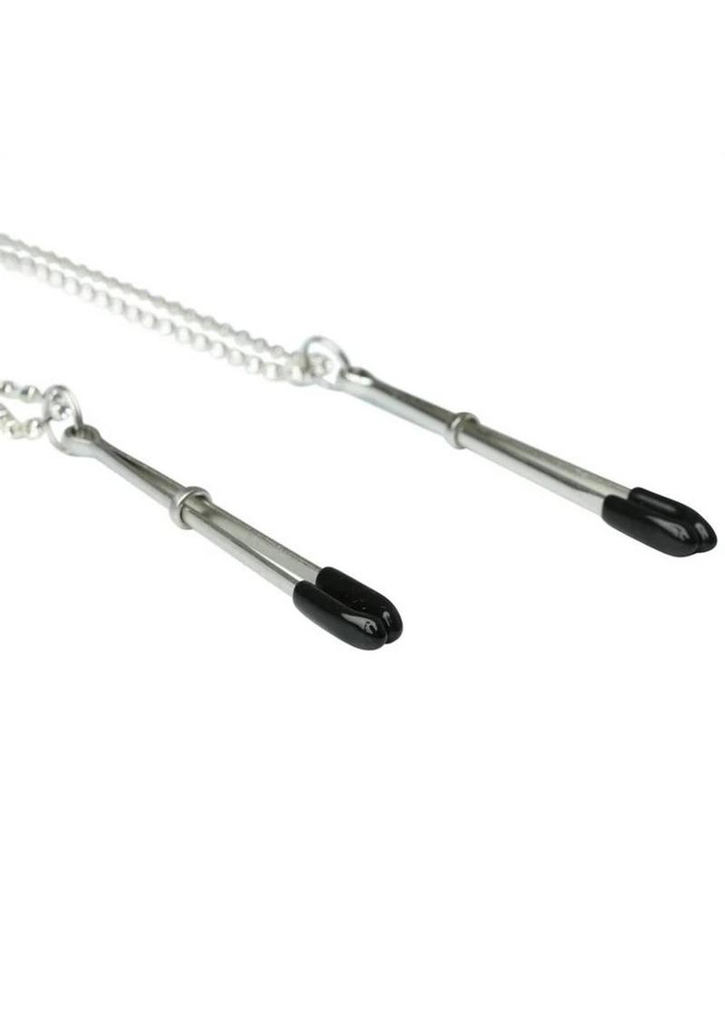 Sincerely Bling Nipple Clips - Black/Metal/Silver - 20in