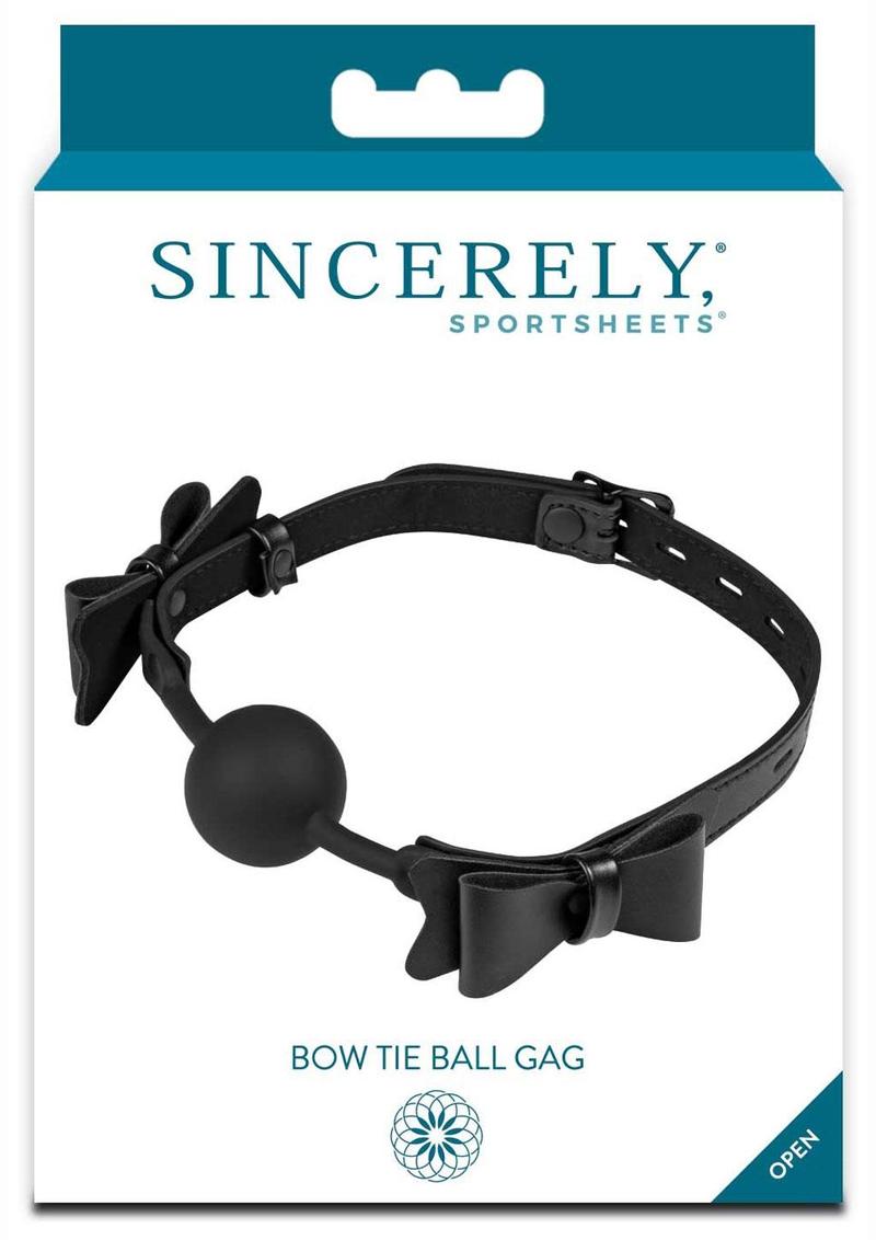 Sincerely Bow Tie Ball Gag - Black