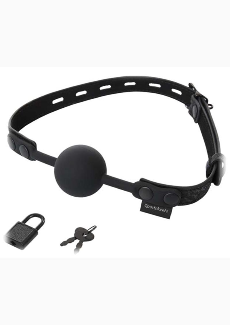 Sincerely Locking Lace Ball Gag Silicone - Black