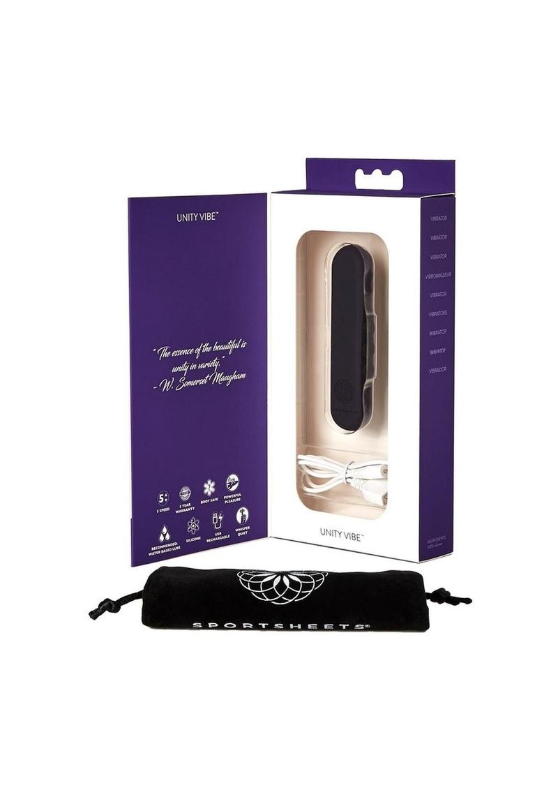 Sincerely Unity Vibe Silicone Rechargeable Vibrator - Black