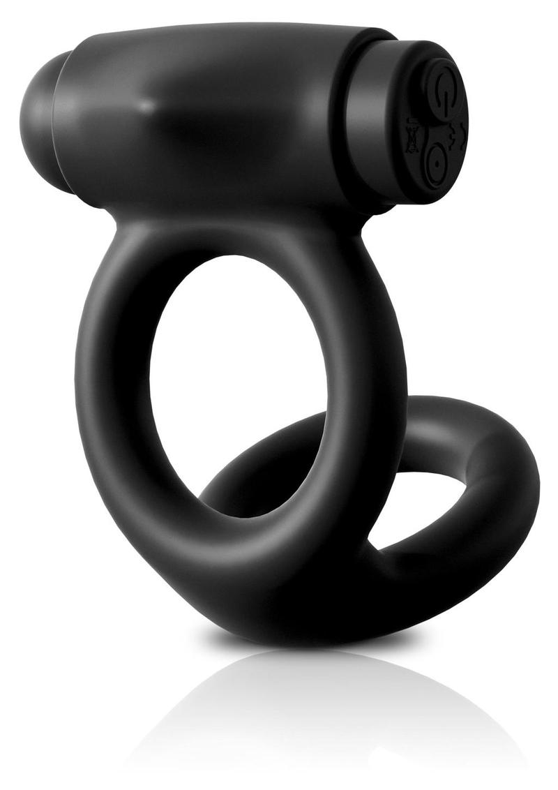 Sir Richard's Control Rechargeable Vibrating Silicone Cock and Ball Cock Ring - Black