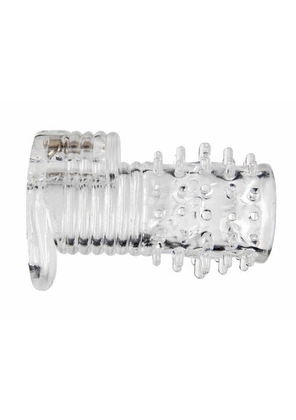 Size Matters Clear Sensations Vibrating Textured Erection Sleeve - Clear