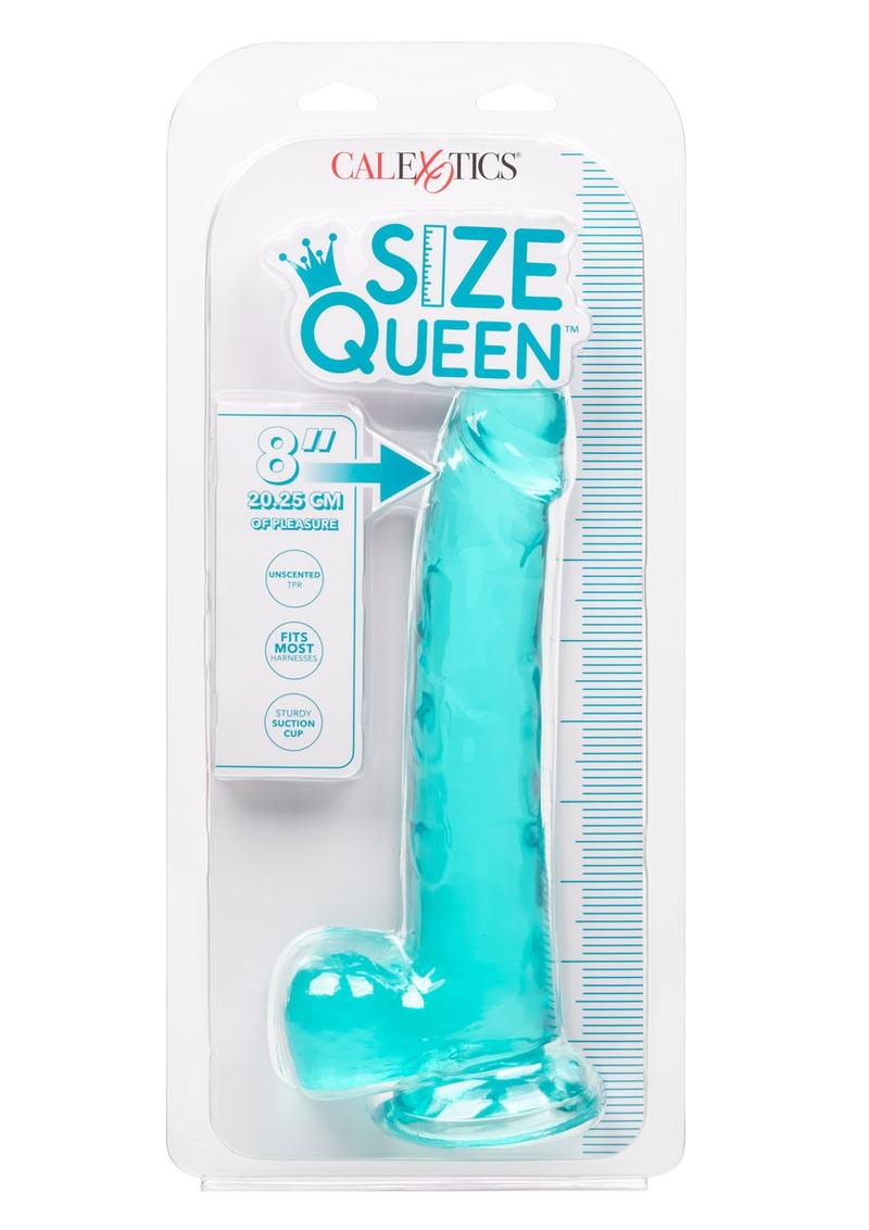 Size Queen Dildo - Blue - 8in