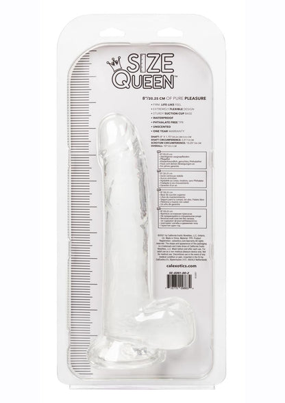 Size Queen Dildo - Clear - 8in