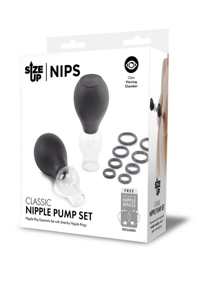 Size Up Classic Nipple Pump - Black/Clear - Set