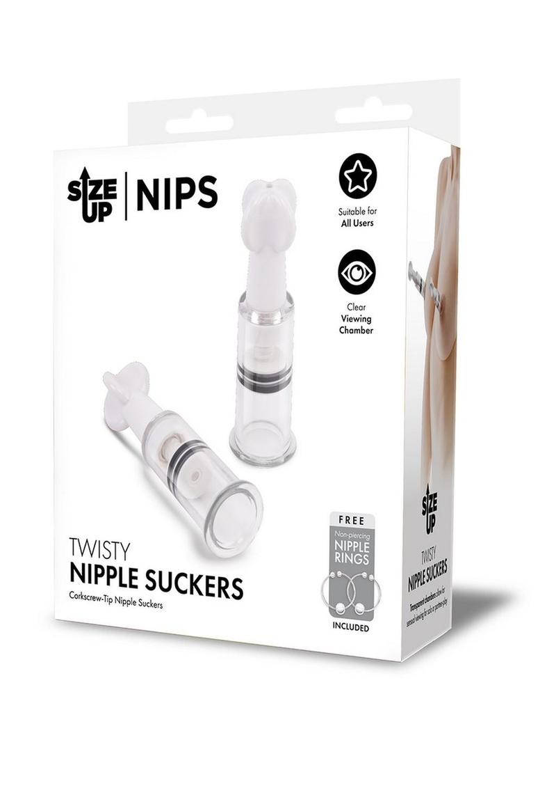 Size Up Twisty Nipple Suckers - Black/Clear - Small