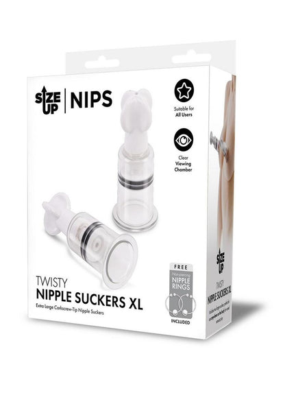 Size Up Twisty Nipple Suckers - Black/Clear - XLarge