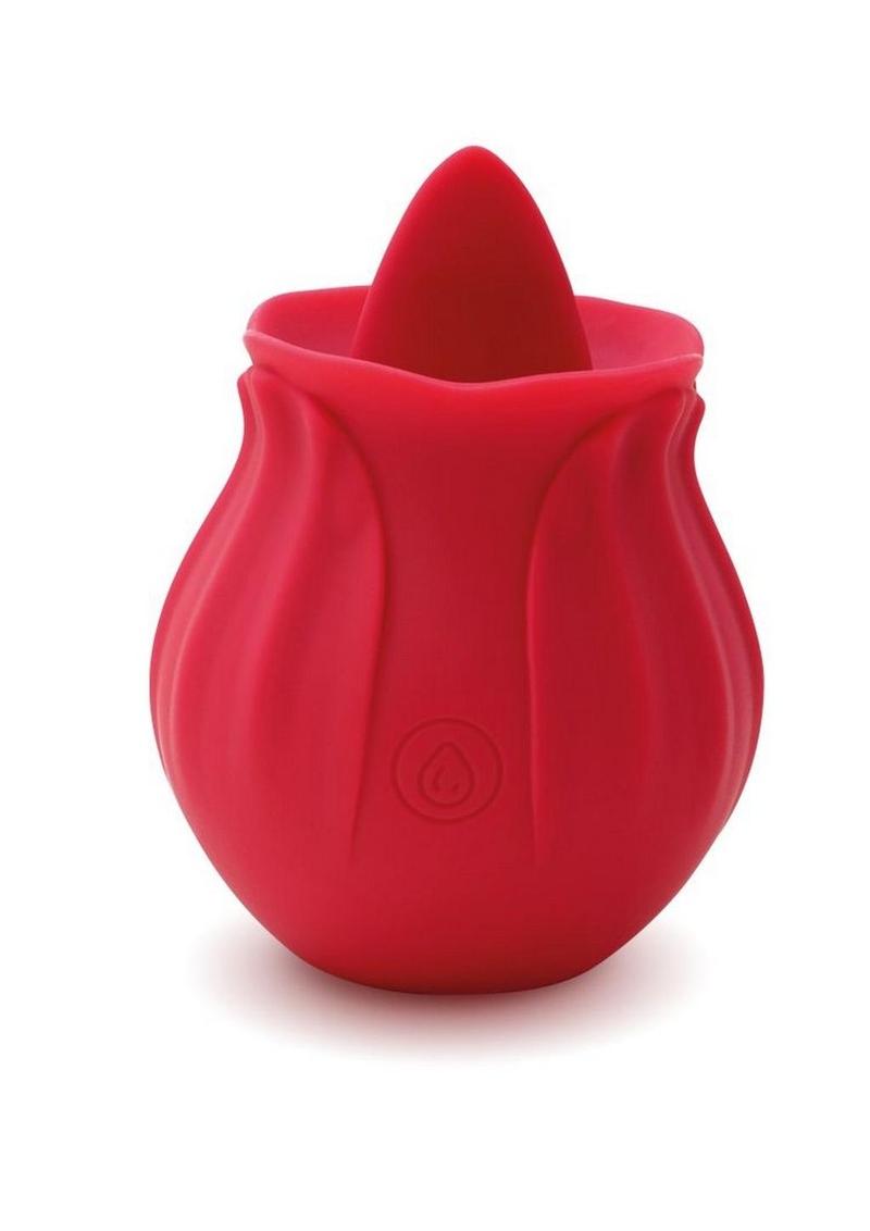 Skins Rose Buddies The Rose Lix Tongue Rechargeable Silicone Clitoral Stimulator - Red