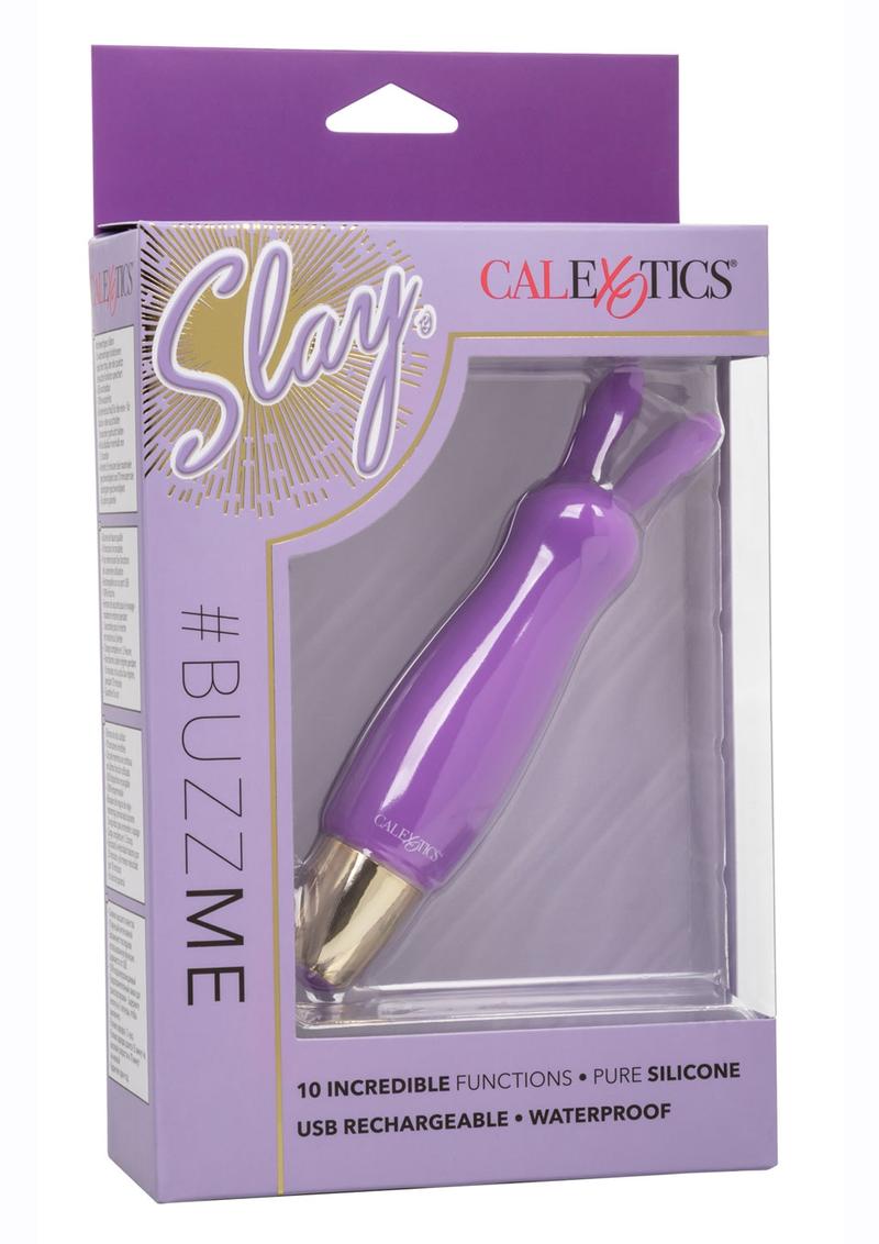 Slay #Buzzme Rechargeable Silicone Rabbit Ears Bullet Vibrator