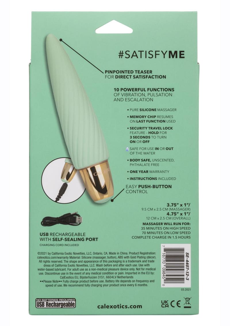 Slay #Satisfyme Rechargeable Silicone Bullet Vibrator - Green