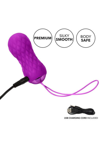 Slay #Spinme Silicone Rechargeable Rotating Vibrator with Remote Control - Purple