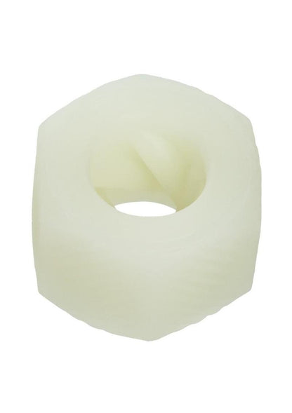 Slop Top Nasty Luv Silicone Dual Entry Pussy and Ass - Glow In The Dark/Vanilla