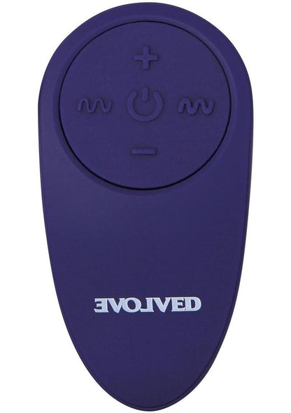 Smooshy Tooshy Rechargeable Silicone Anal Plug with Remote Control - Blue/Navy Blue