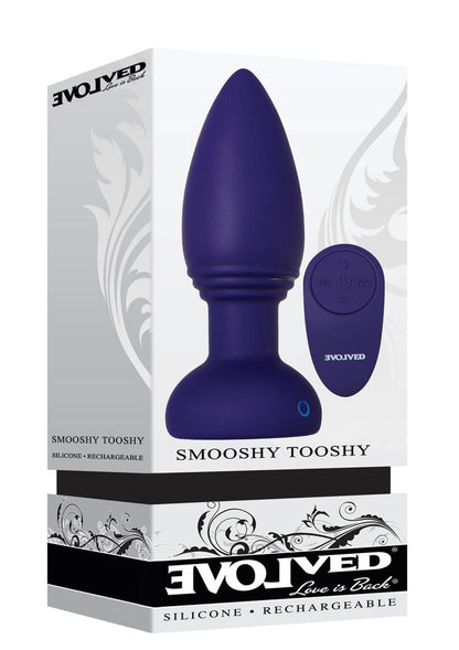 Smooshy Tooshy Rechargeable Silicone Anal Plug with Remote Control