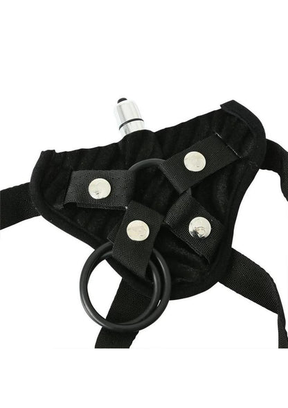 Sportsheets Vibrating Raven Corsette Strap-On Adjustable Harness - Black