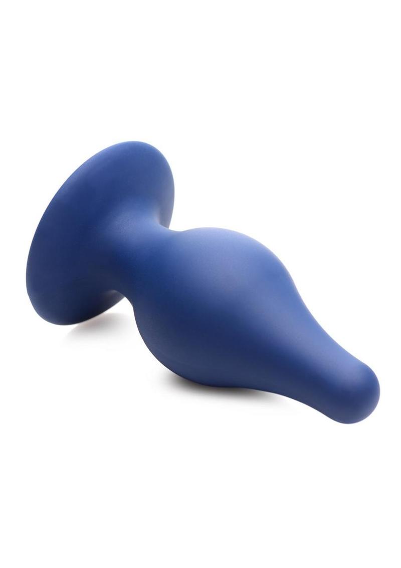 Squeeze-It Squeezable Silicone Tapered Anal Plug - Blue - Large