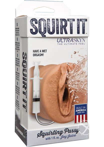 Squirt It Ultraskyn Squirting Masturbator with 1oz Joy Juice - Pussy - Caramel