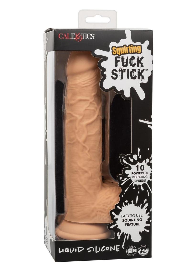 Squirting Fuck Stick Rechargeable Silicone Realistic Dong with Suction Cup