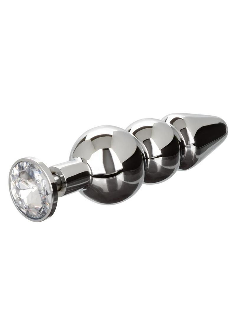 Star Fucker Beaded Plug Silicone Dual Enhancer - Black/Metal