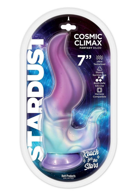 Stardust Cosmic Climax Silicone Dildo with Suction Cup - Multicolor - 9in