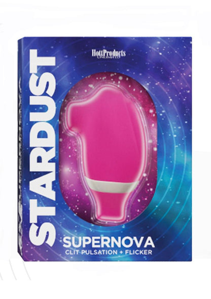 Stardust Supernova Silicone Vibrating Dildo with Clitoral Stimulator - Magenta