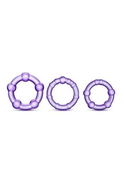 Stay Hard Beaded Cock Rings (3 Sizes - Purple