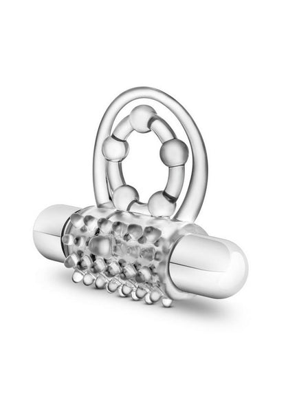 Stay Hard Vibrating Super Clitifier Cock Ring with Bullet - Clear