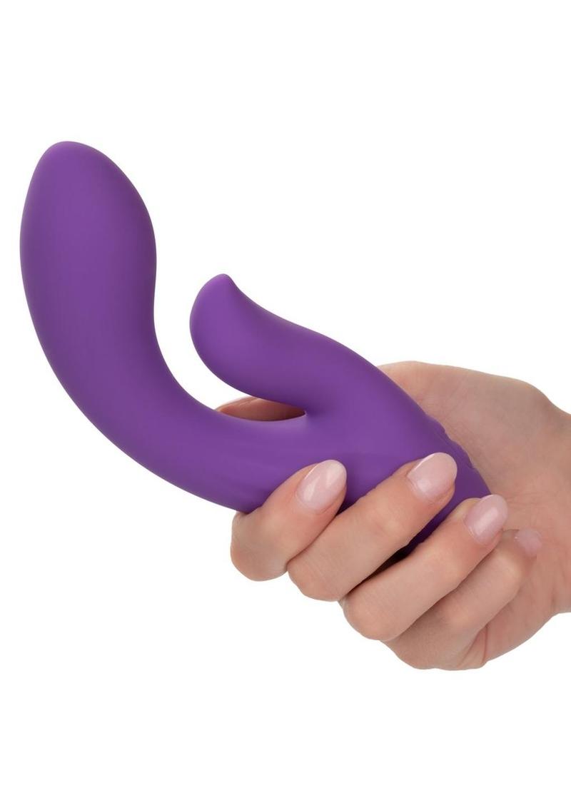 Stella Liquid Silicone Dual Pleaser Rechargeable Vibrator - Purple