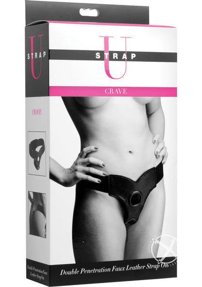 Strap U Crave Double Penetration Faux Leather Strap-On