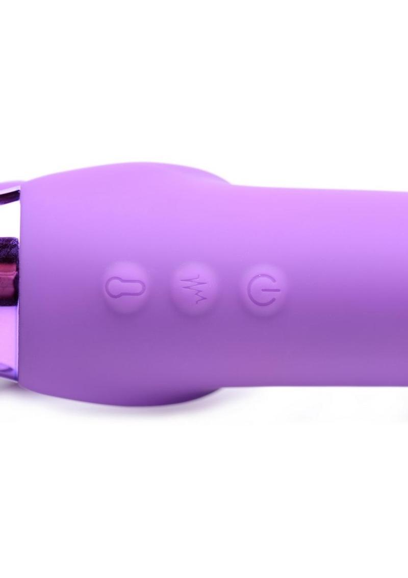 Strap U Ergo-Fit G-Pulse Silicone Rechargeable 10x Dual Dildo Strapless Strap-On with Remote Control - Purple