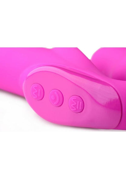 Strap U Evoke Super Charged Rechargeable Silicone Vibrating Strapless Strap-On - Pink