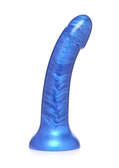 Strap U G-Tastic Metallic Silicone Dildo - Blue - 7in