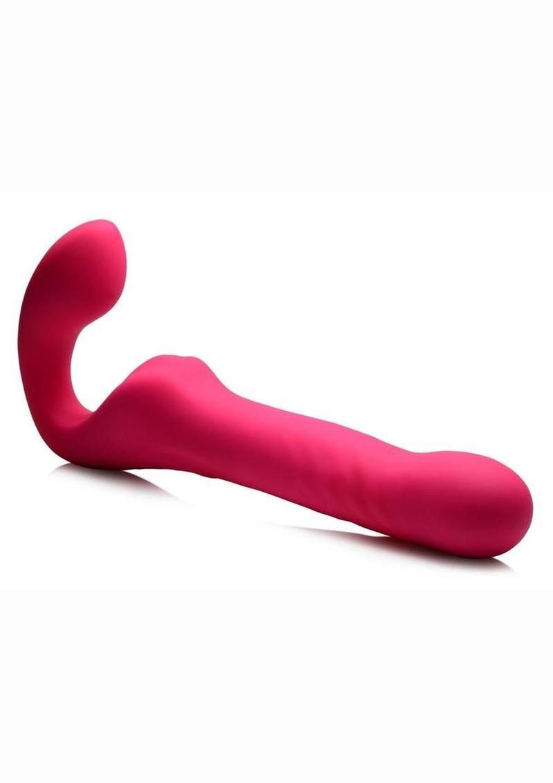 Strap U Mighty-Thrust Thrusting and Vibrating Strapless Strap-On with Remote Control - Pink