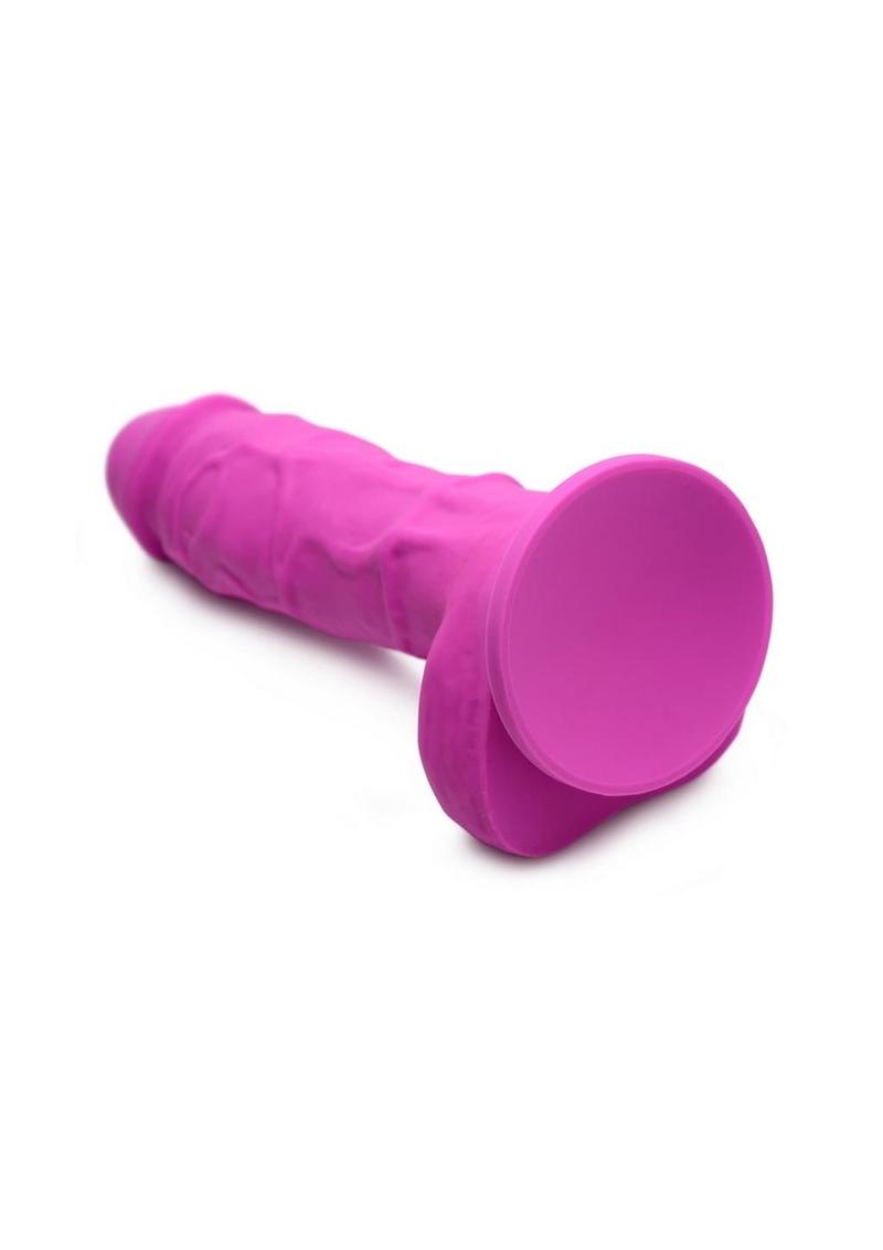 Strap U Power Pecker Silicone 7in Dildo with Balls - Pink