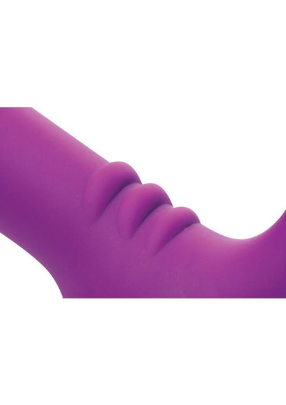 Strap U Royal Revolver Vibrating Silicone Strapless Strap-On - Black/Purple