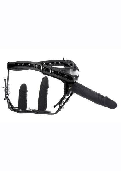 Strict Double Penetration Strap-On Harness with Silicone Dildos