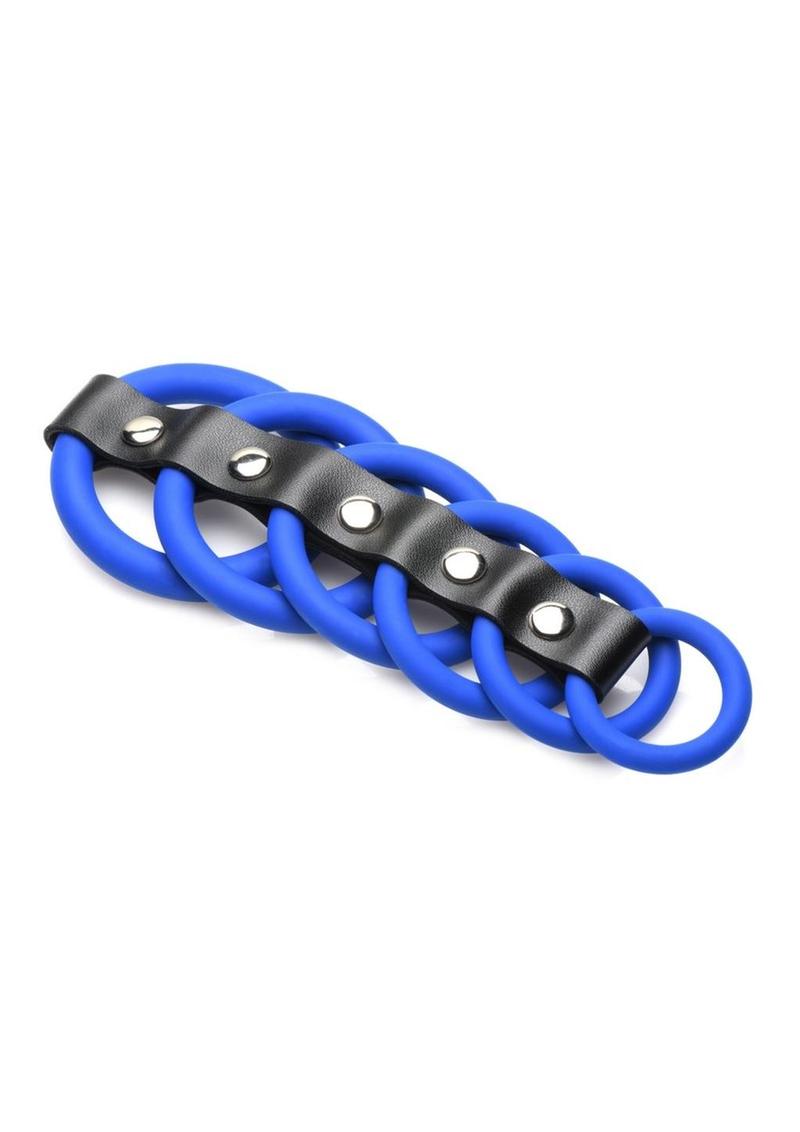 Strict Gates Of Hell Silicone Chastity Device - Black/Blue