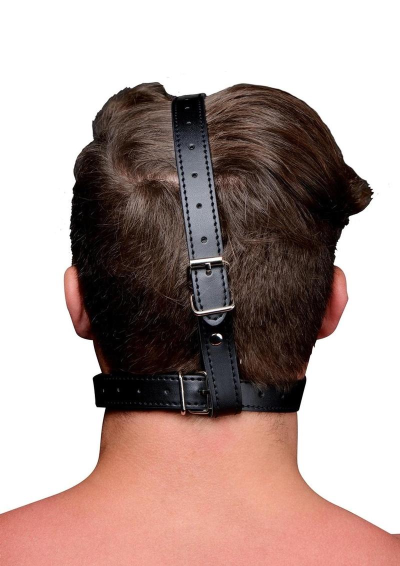 Strict Head Harness with Ball Gag - Black - 1.5in