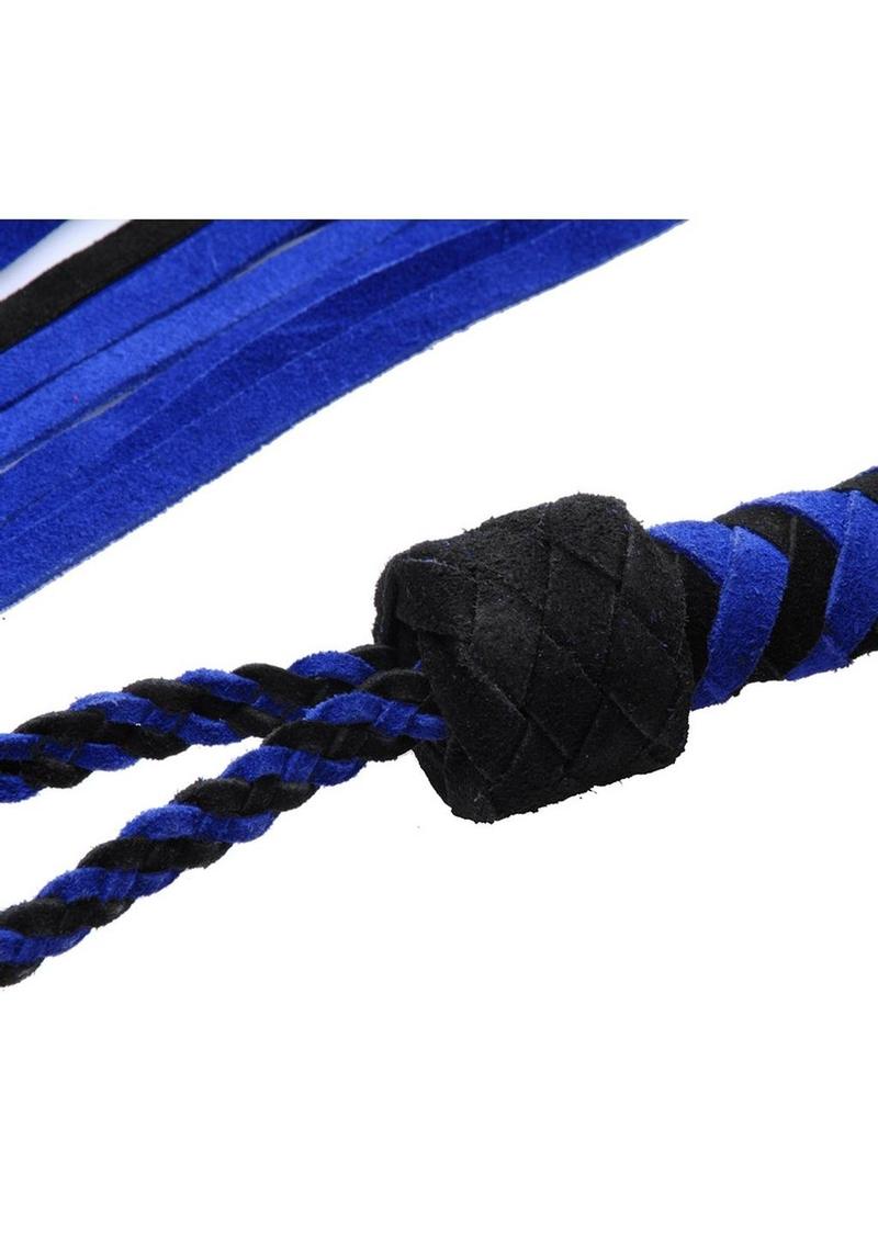 Strict Leather Black and Blue Suede Flogger - Black/Blue