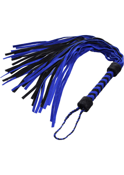 Strict Leather Black and Blue Suede Flogger - Black/Blue