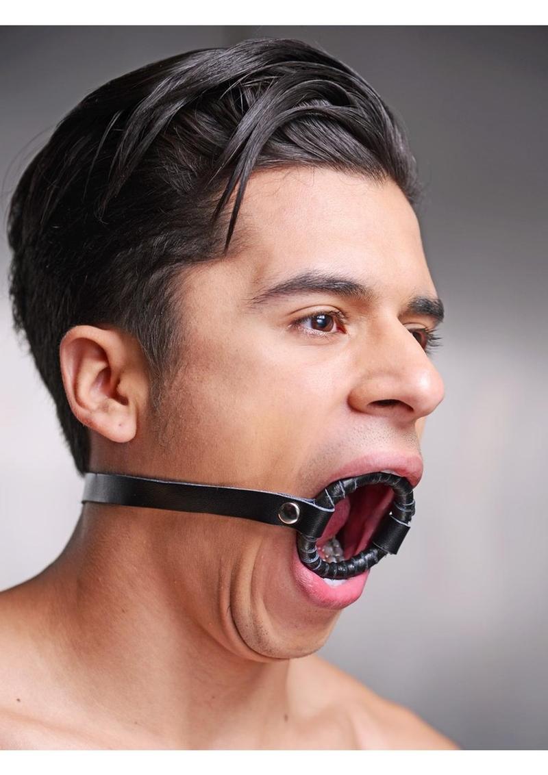 Strict Leather Ring Gag - Black - Medium